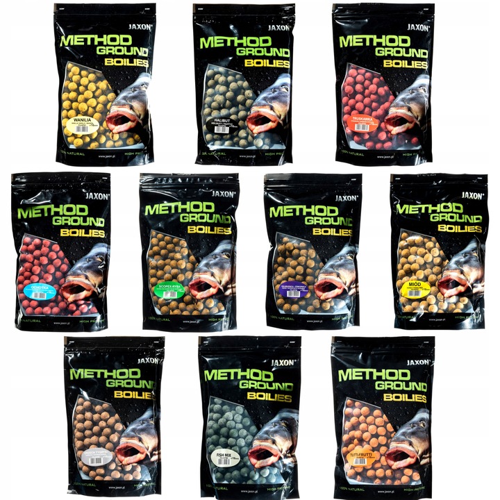 MIX smaków Zestaw 10x Kulki Proteinowe karpiowe Jaxon 10x 1kg