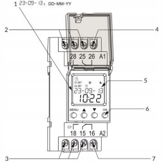 PROGRAMATOR CZASOWY NA SZYNE DIN 100 PROGRAMÓW Waga produktu z opakowaniem jednostkowym 0.3 kg