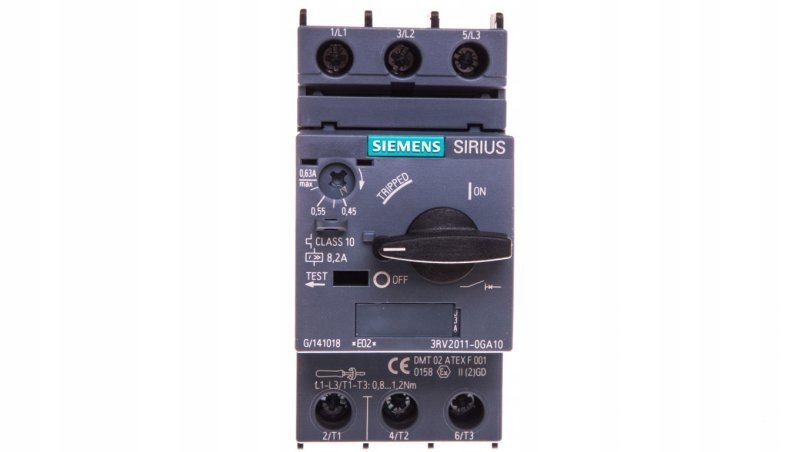 

Wyłącznik silnikowy 3P 0,18kW 0,45-0,63A S00 3RV20