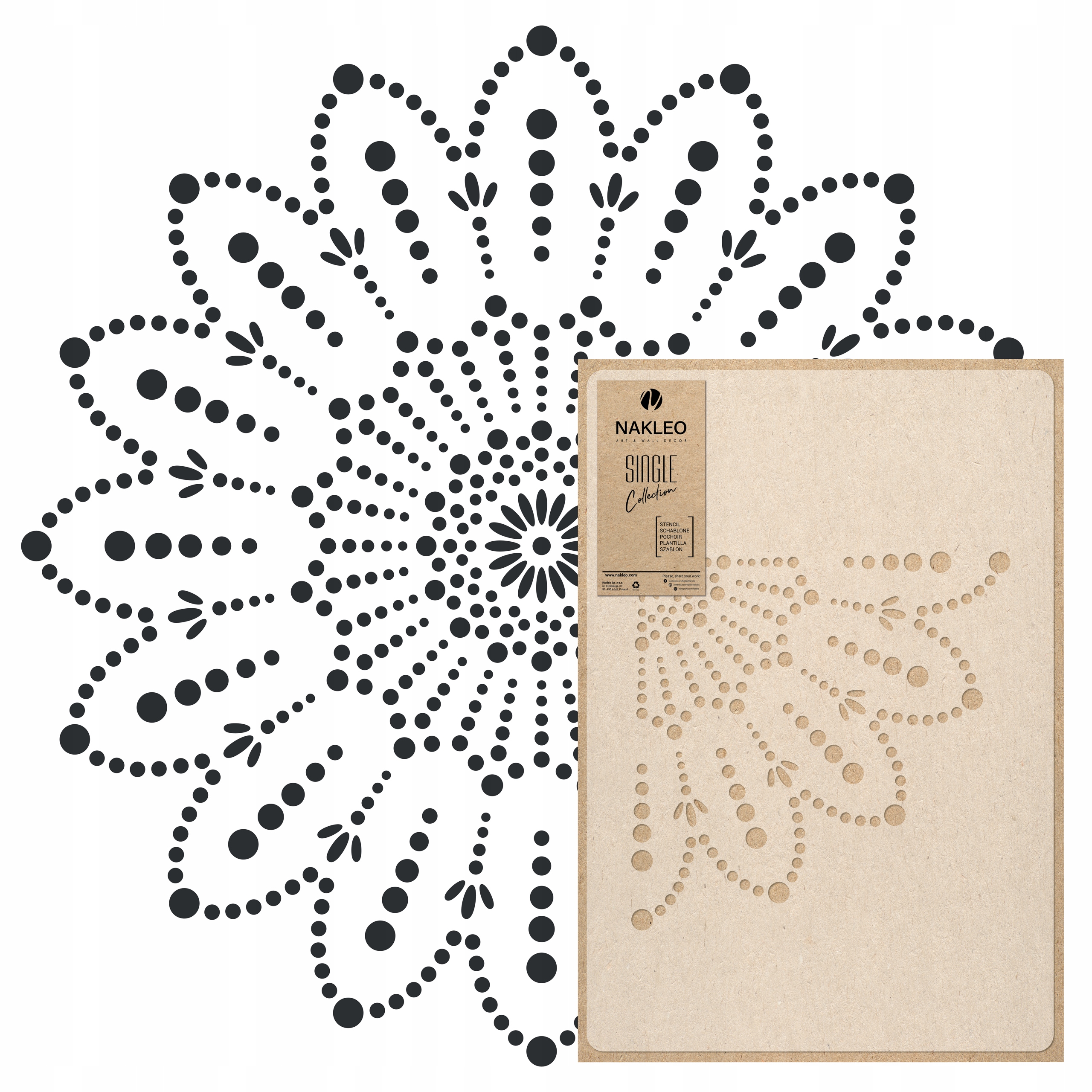 Malířská šablona Mandala XL průměr 105 cm pro omítky Opakovaně Použitelný Omítka Beton