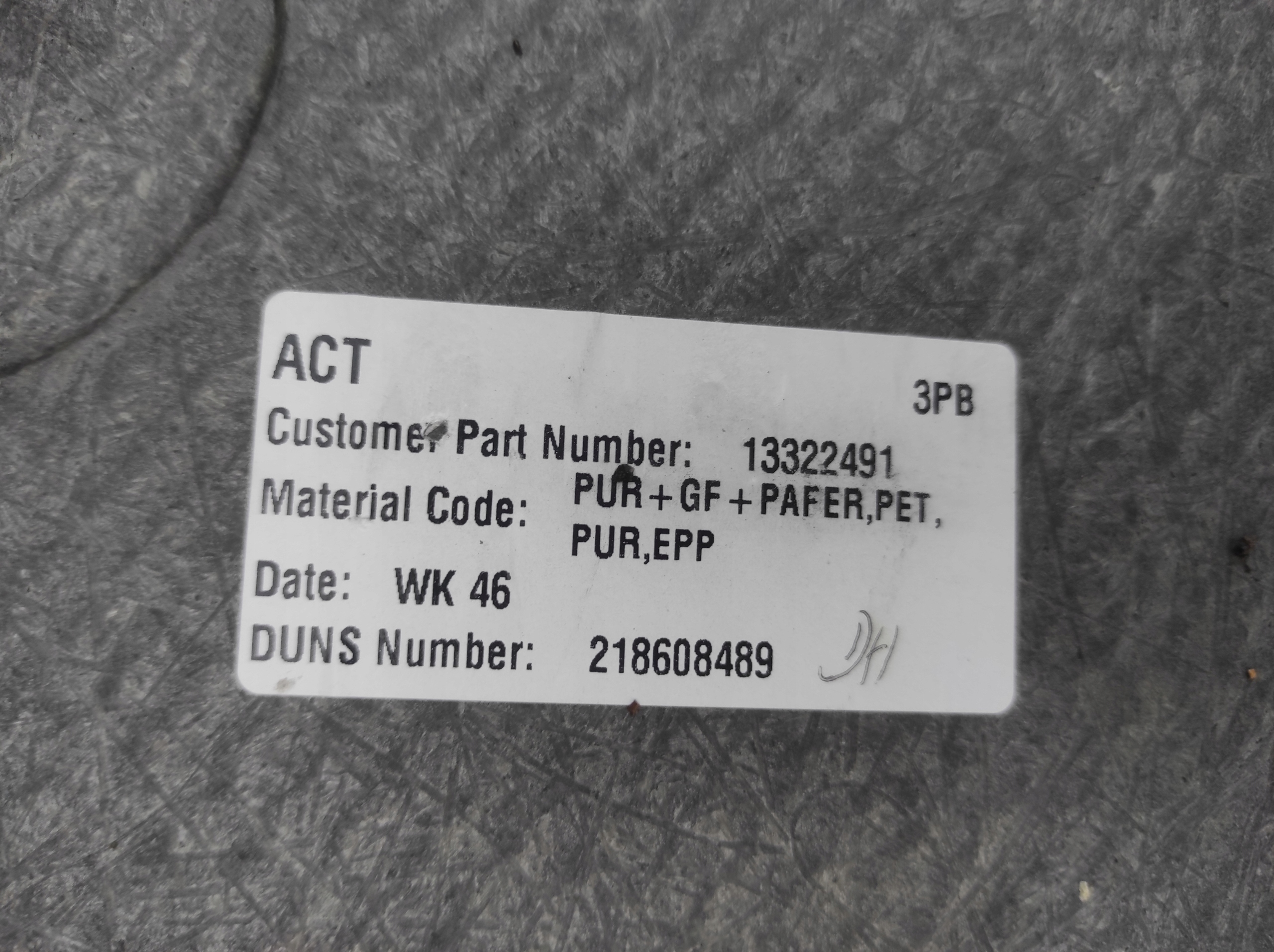 opel oe 13322491