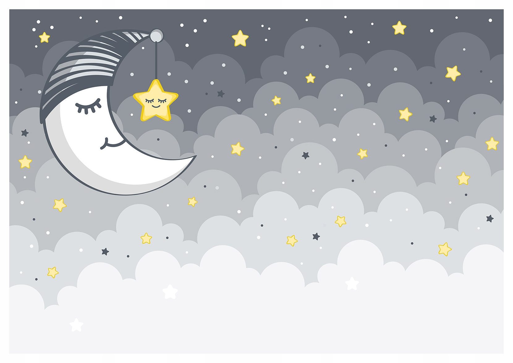 Vinylová fototapeta Mesiac hviezdy mraky sen pre deti 460x300 lepidlo
