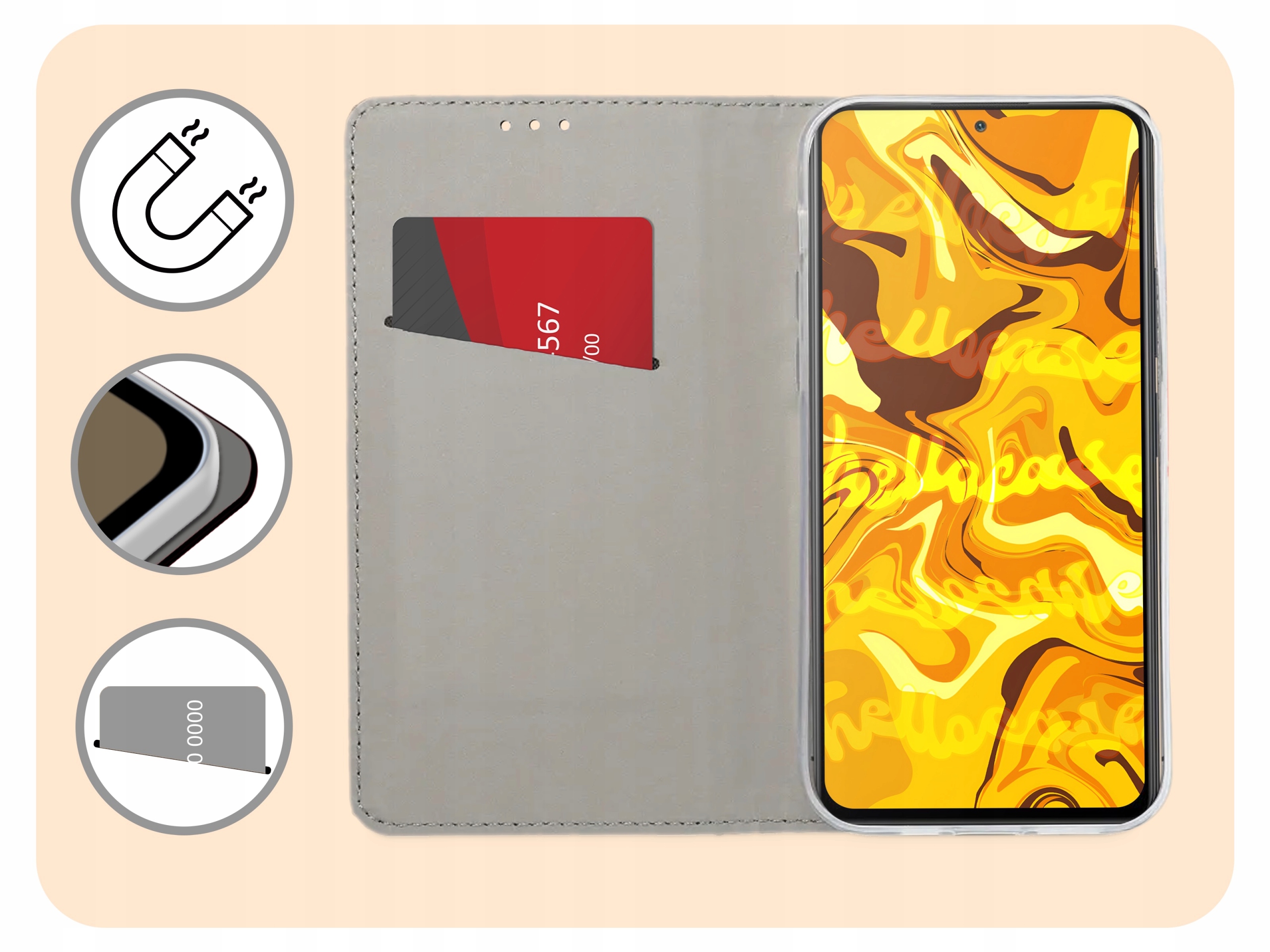 ETUI Z KLAPKĄ DO REDMI NOTE 10 / 10 PRO MAX CZARNE ZAMYKANE MAGNETYCZNE Marka Hello Case