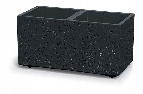 Kwietnik Sierra Case Beton Effect DSI600E podwójny czarny beton Prosperplas