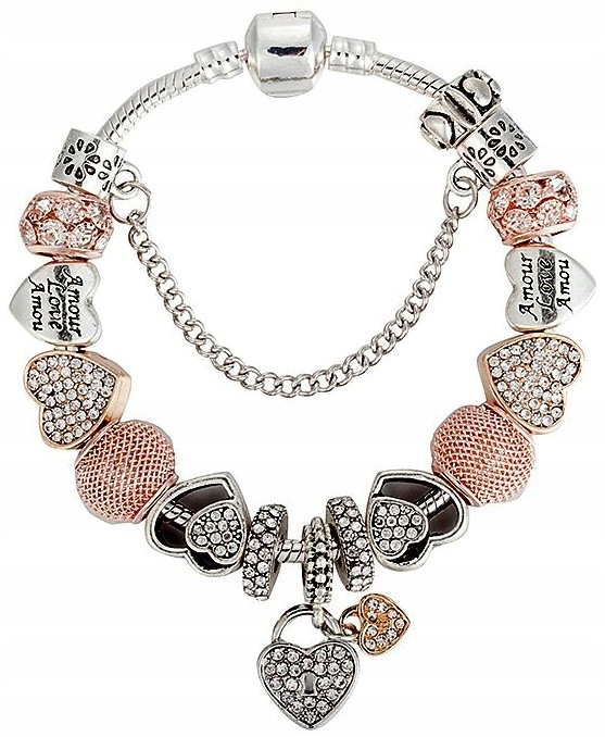

Bransoletka modułowa Charms Beads Srebrna Amour