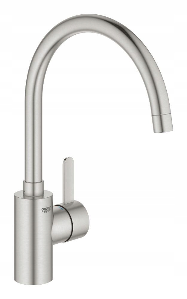 Bateria kuchenna Grohe Eurosmart Wysoka, Ceramiczna Głowica stal nierdzewna