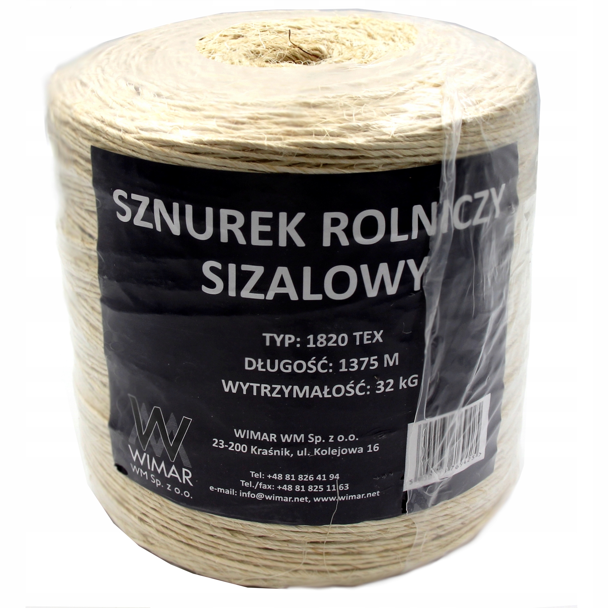 

Sznurek sizalowy, naturalny Wimar 1820-TEX 1375m