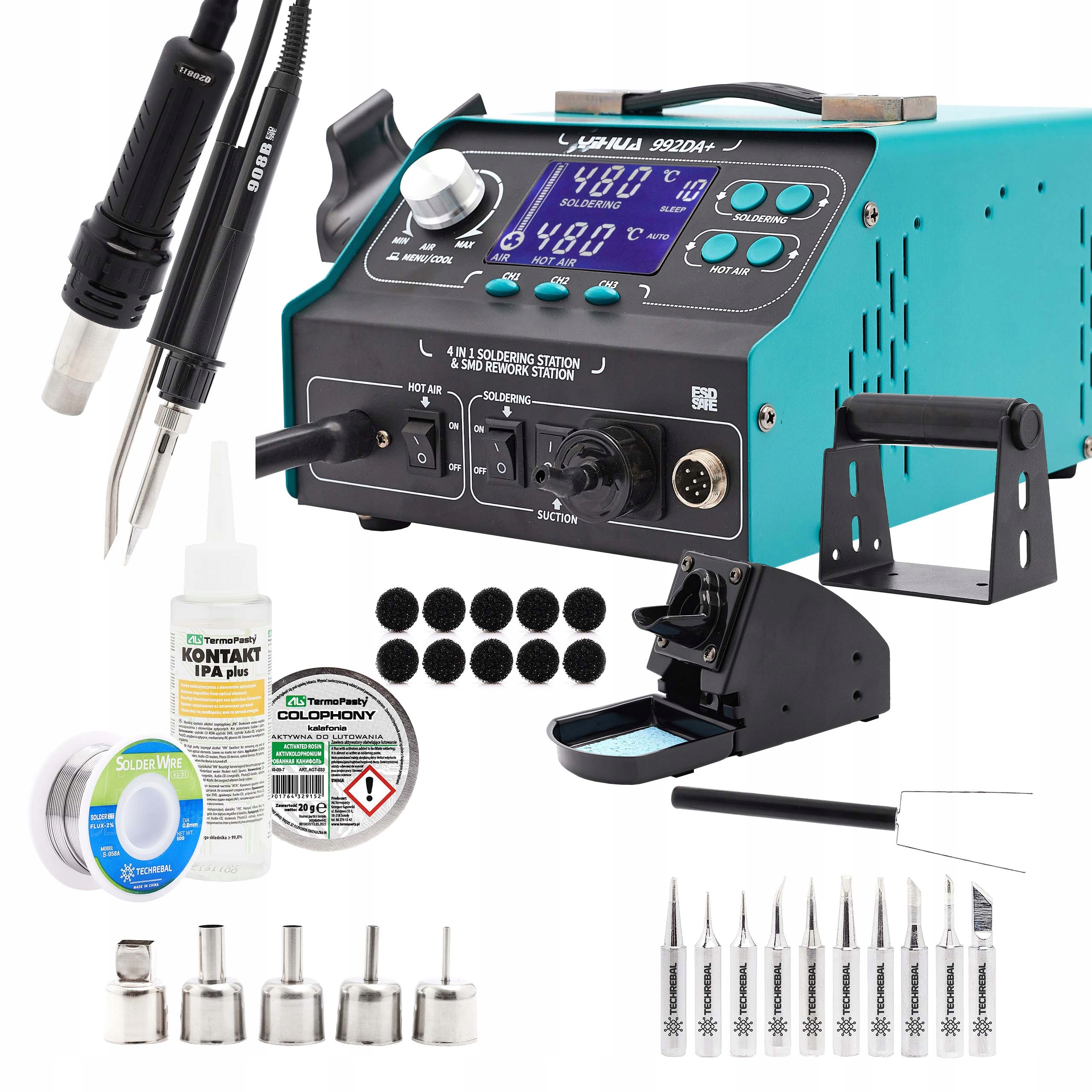 Pájecí Stanice 2V1 Hot Air Páječka Yihua 992DA+ 720W Sada