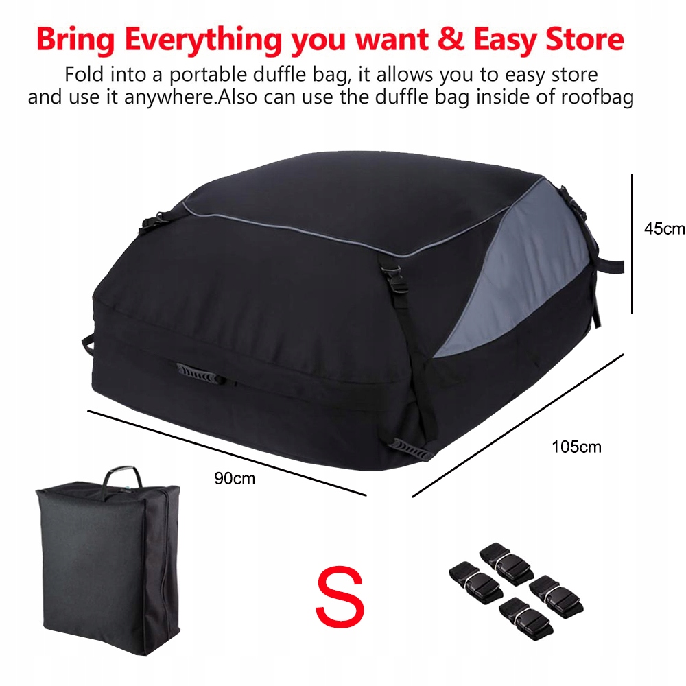 Крыша крышка сумки на универсальный внедорожник черный S