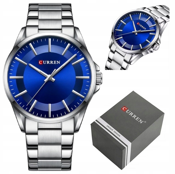 Zegarek Męski Curren Luper +box +grawer stalowy srebrny