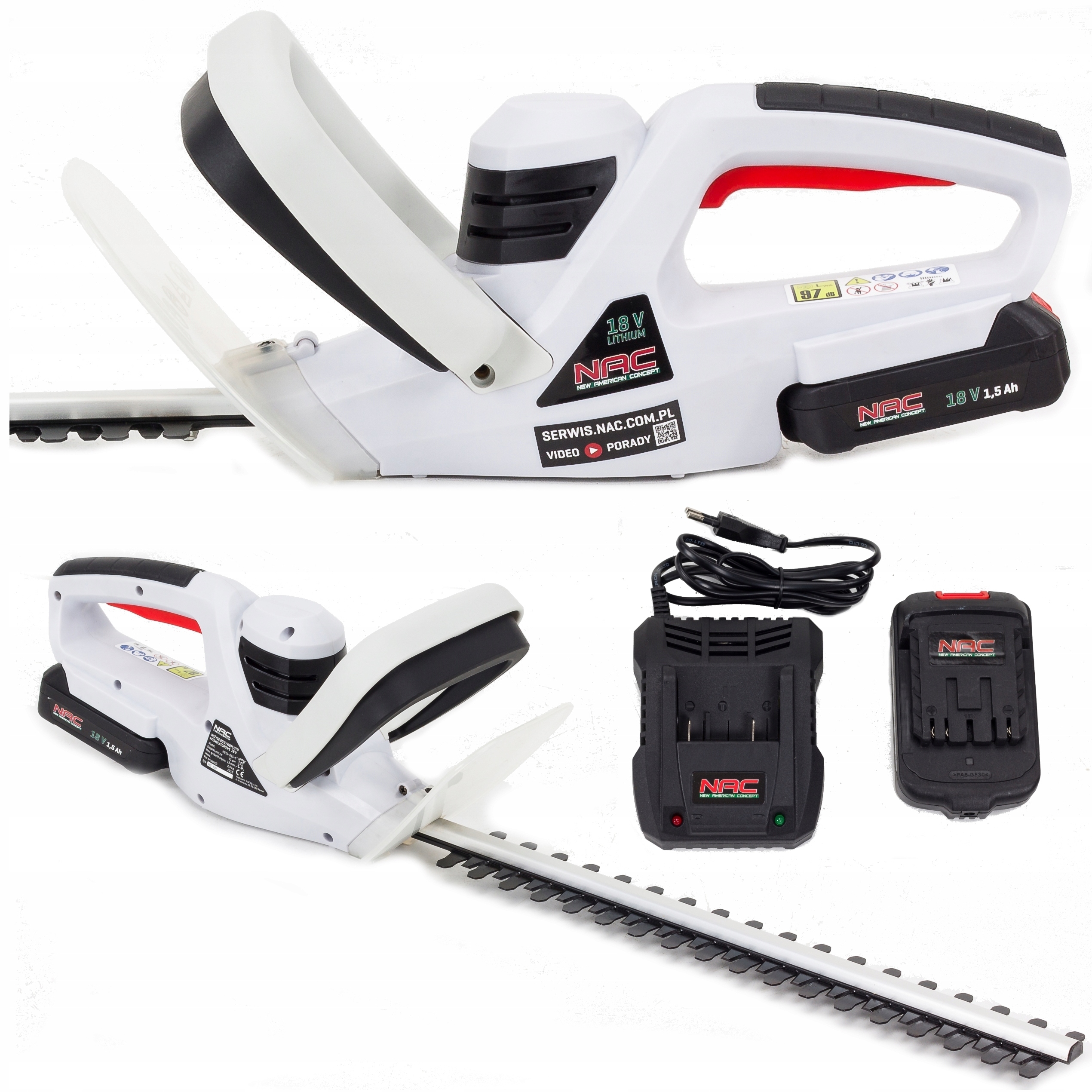 Nożyce Akumulatorowe Do Żywopłotu Nac 18V 45 CM