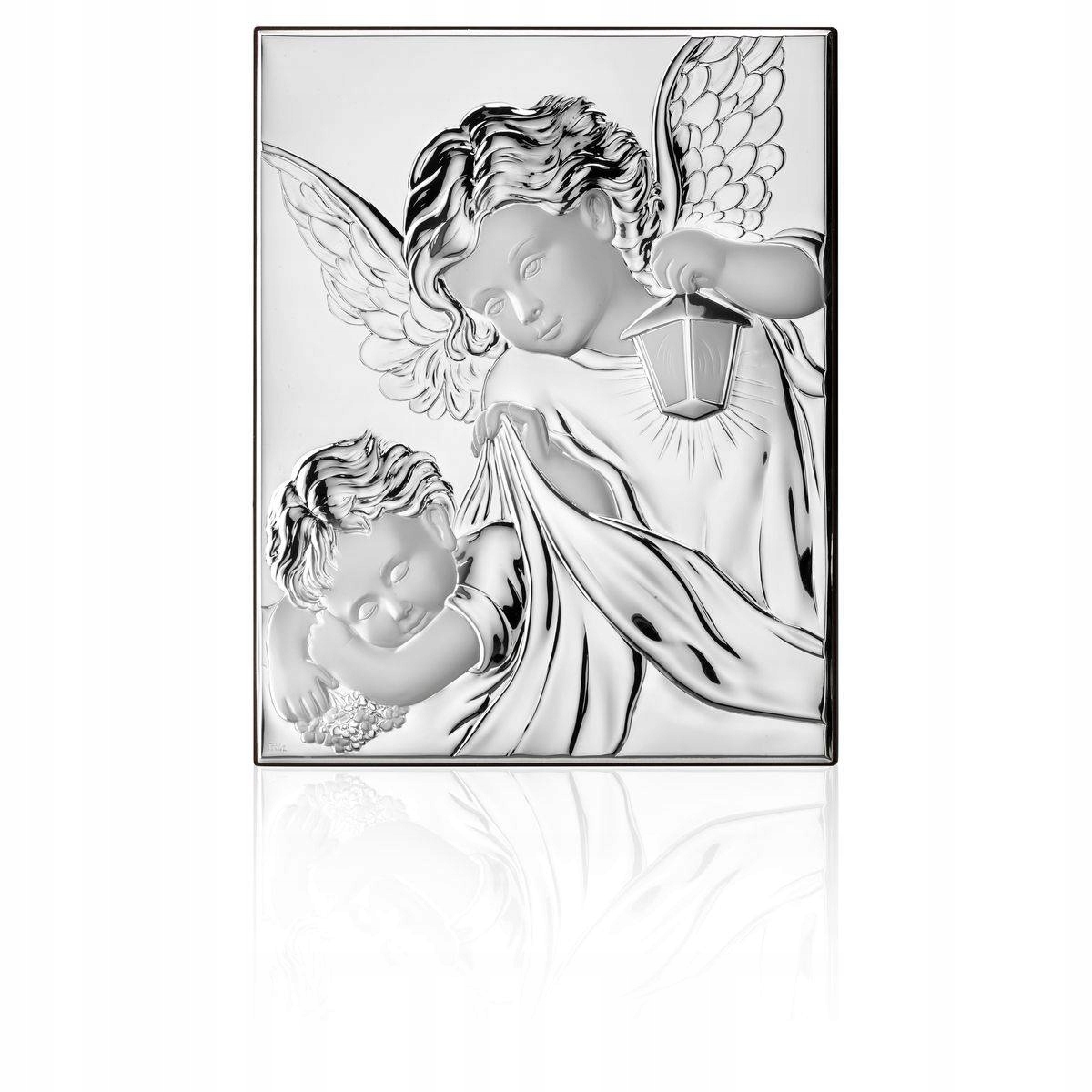 Obrázek na křtiny Anděl strážný s baterkou 16x21