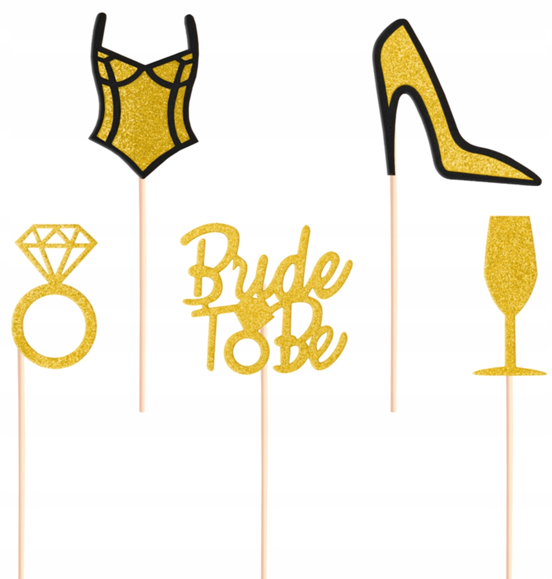 

Pikery Toppery Bride To Be Złote PANIEŃSKI-5 Sztuk