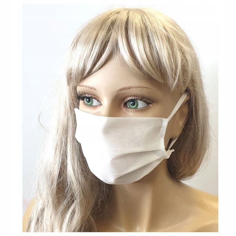 MASKA MASECZKA NA TWARZ TRÓJWARSTWOWA BIAŁA