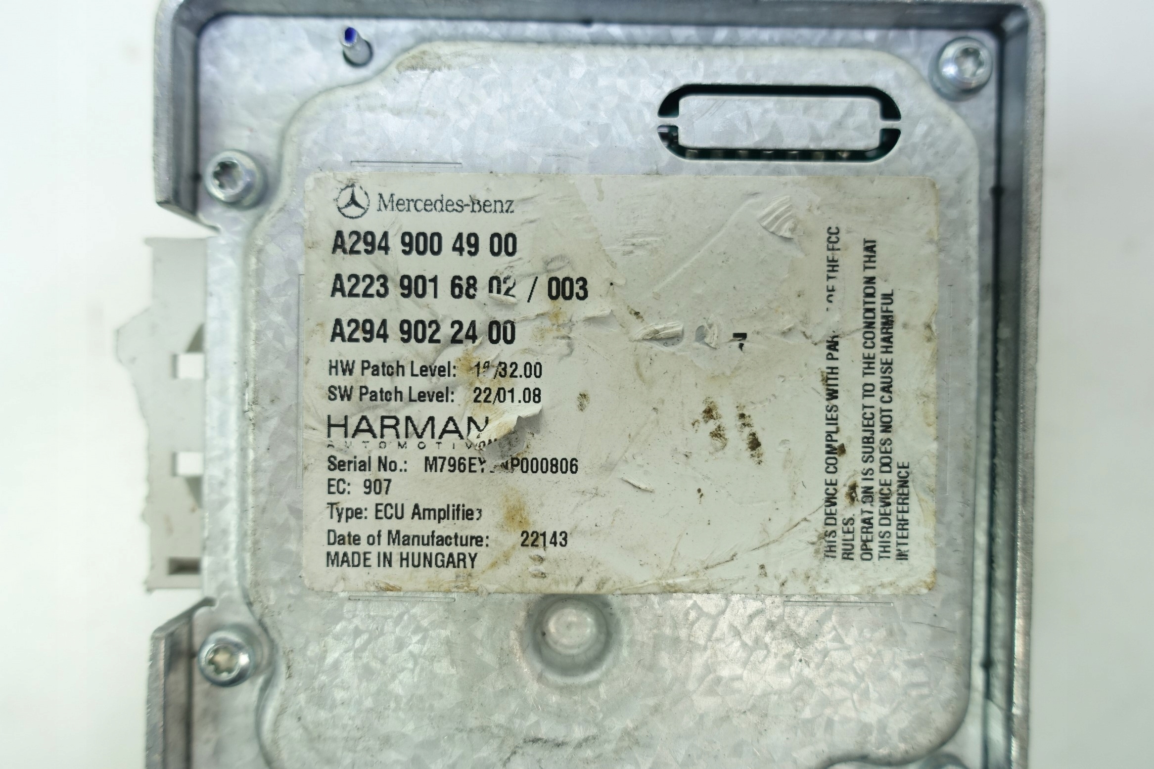 amplifier HARMAN MERCEDES W223 W447 A2949004900