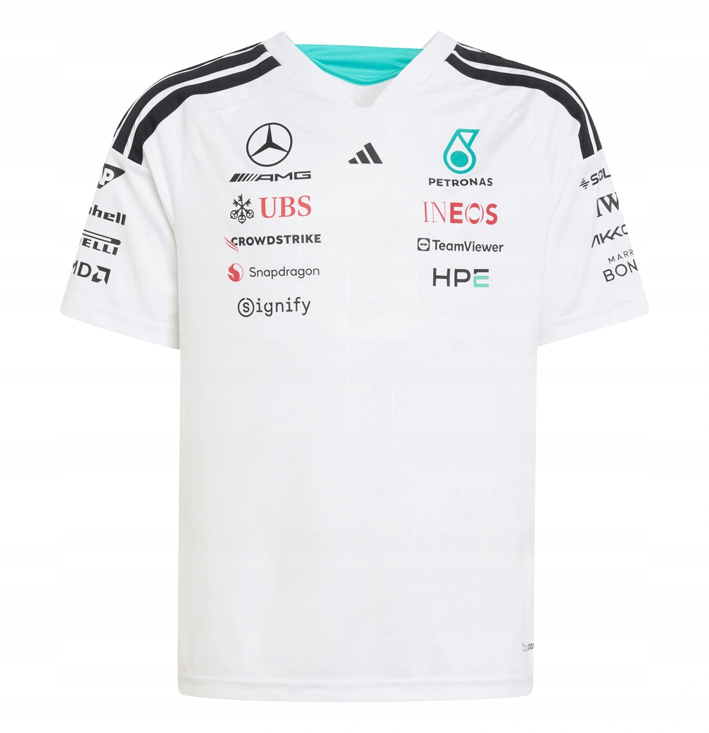 Koszulka dziecięca Mercedes-AMG F1 adidas 2026 Driver Biała r.140