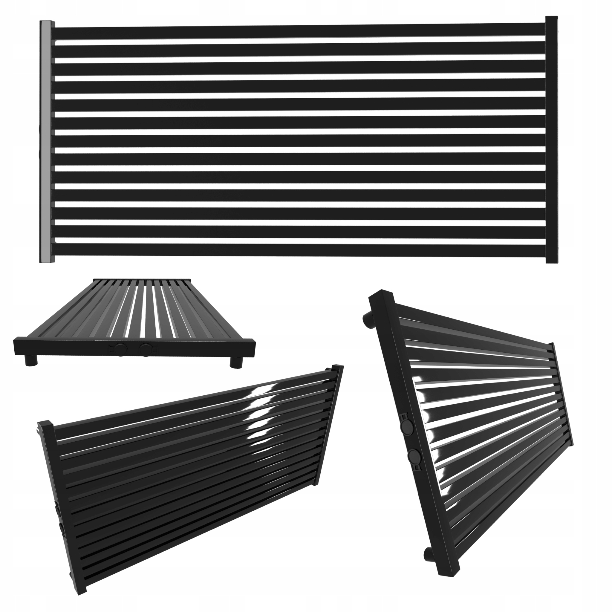 Dekorativní radiátor úrovně Radiator 160x61 Černý Lesk