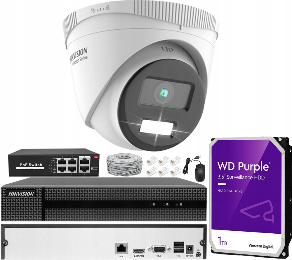 Sada pro monitorování Hikvision Cctv-kit- ColorVu-T249-4MPX-KP-8CH