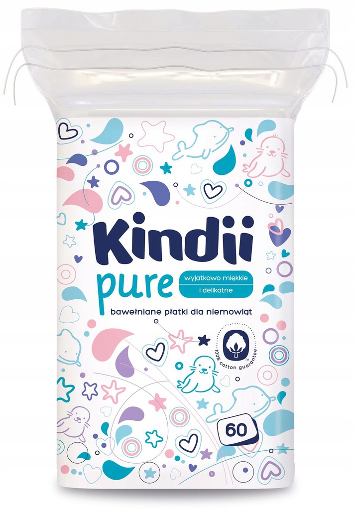 CLEANIC KINDII PŁATKI KOSMETYCZNE NIEMOWLĄT 3x60 Kod producenta płatki pure