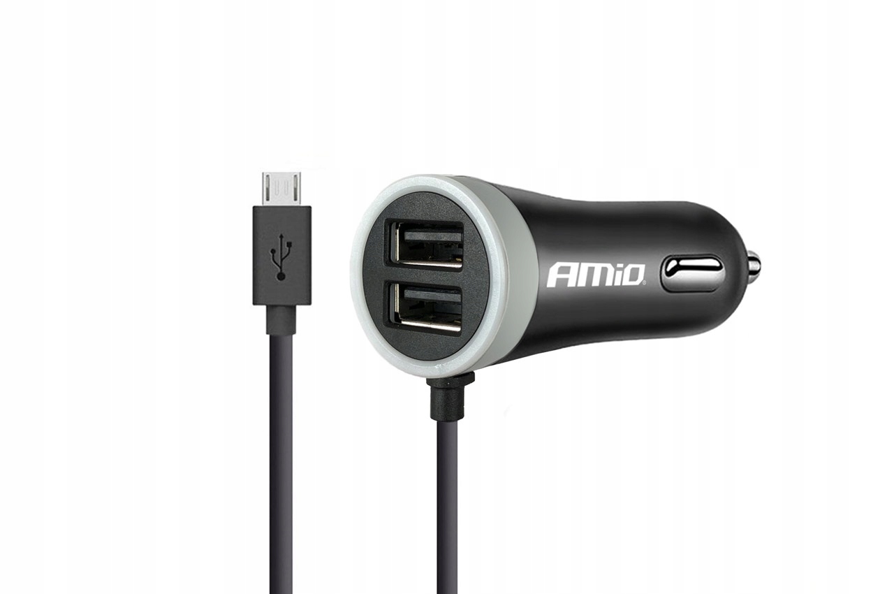 

Ładowarka Samochodowa 12/24V Micro Usb 2.4A +2xUSB