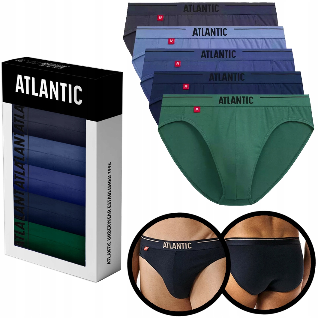 Atlantic pánské slipy sport 5PAK vnější guma 5SMP vícebarevné XL