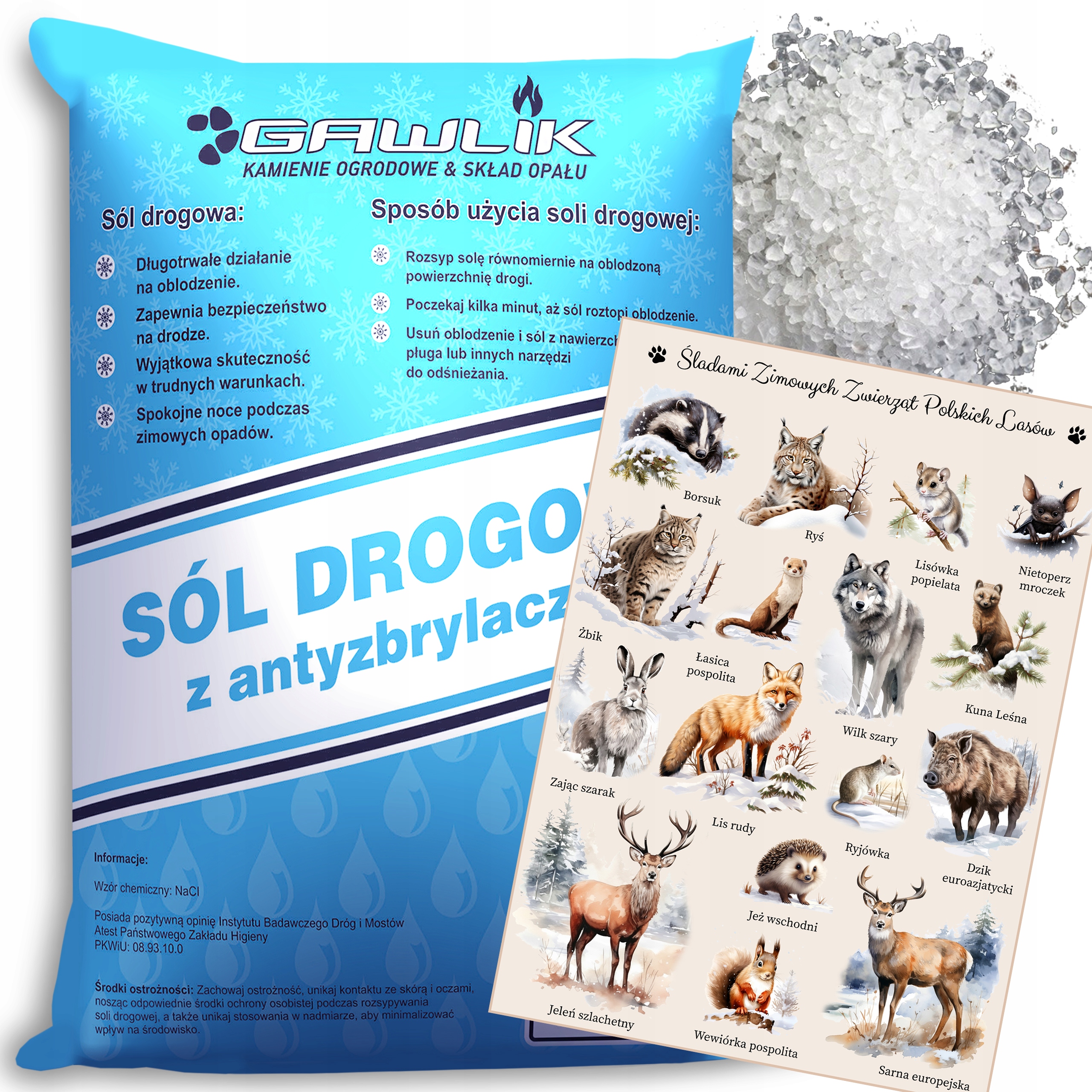 SÓL DROGOWA 25KG AntyLód Lód Śnieg ANTYZBRYLACZ + GRATIS PLAKAT CYFROWY