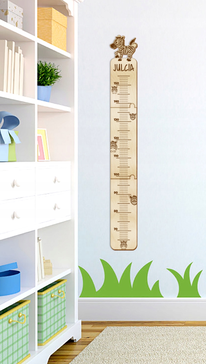 DREWNIANA MIARKA WZROSTU na ścianę DLA DZIECI imię Bohater Inny