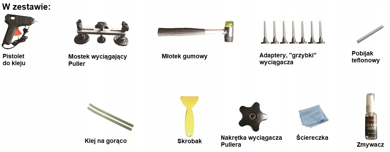 ZESTAW DO WGNIECEN PDR PULLER 18cz DENT VISBELLA Mark Other