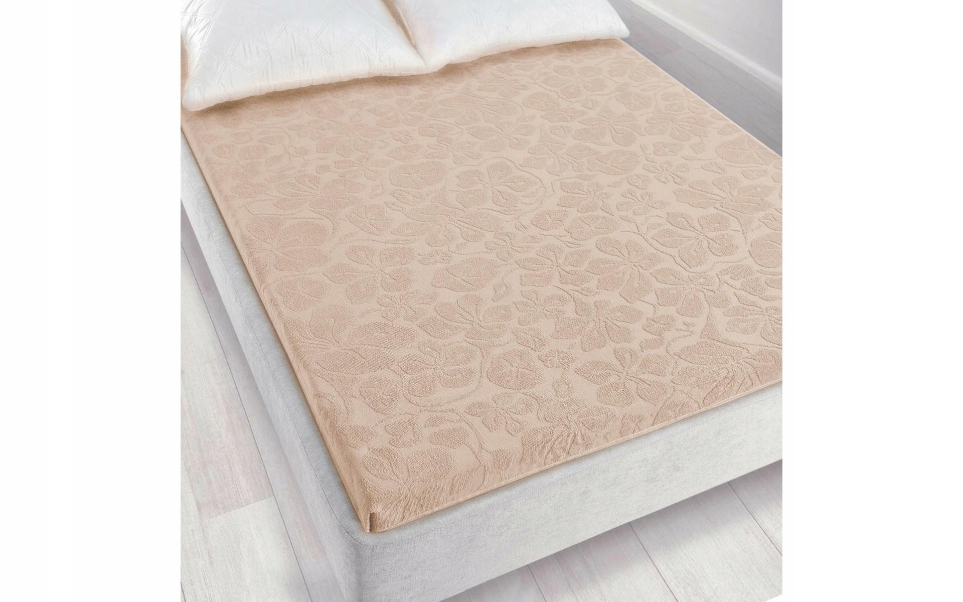 Froté prostěradlo bez gumičky 150x205 Tulipán béžové světlé žakárové
