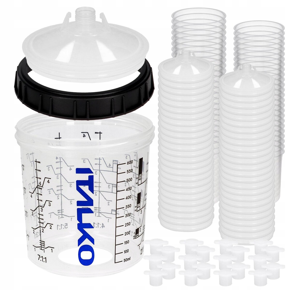 Italko kubki do mieszania lakieru Pps 650ml 125µm 50 szt. Zestaw