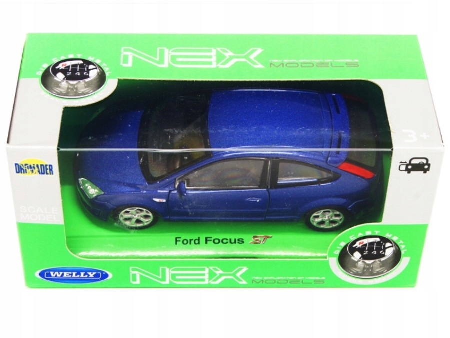FORD FOCUS ST MODEL METAL WELLY 1:34 NIEBIESKI Seria Welly
