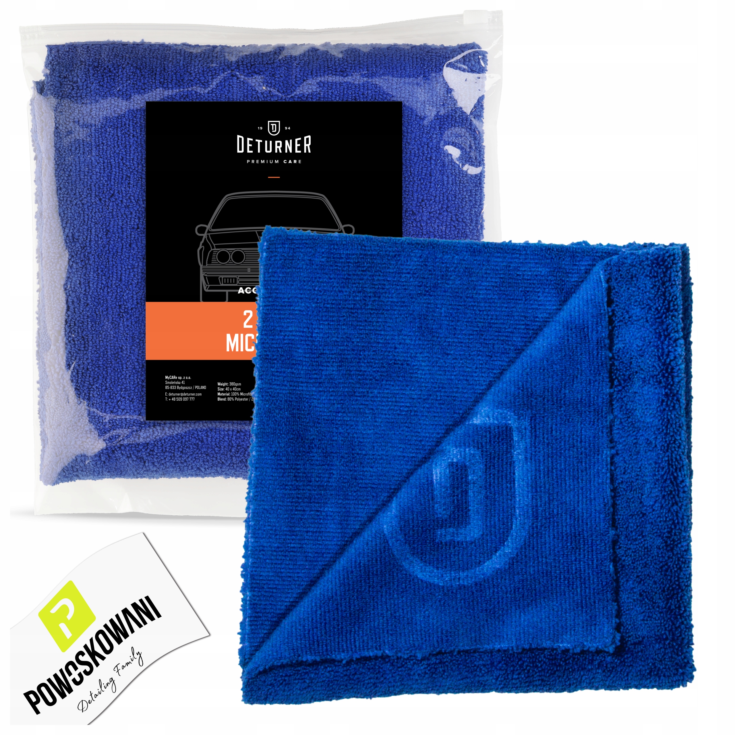 Deturner 2 Sided Microfiber 40x40 Mikrofibra Do Samochodu Bezszwowa Miękka