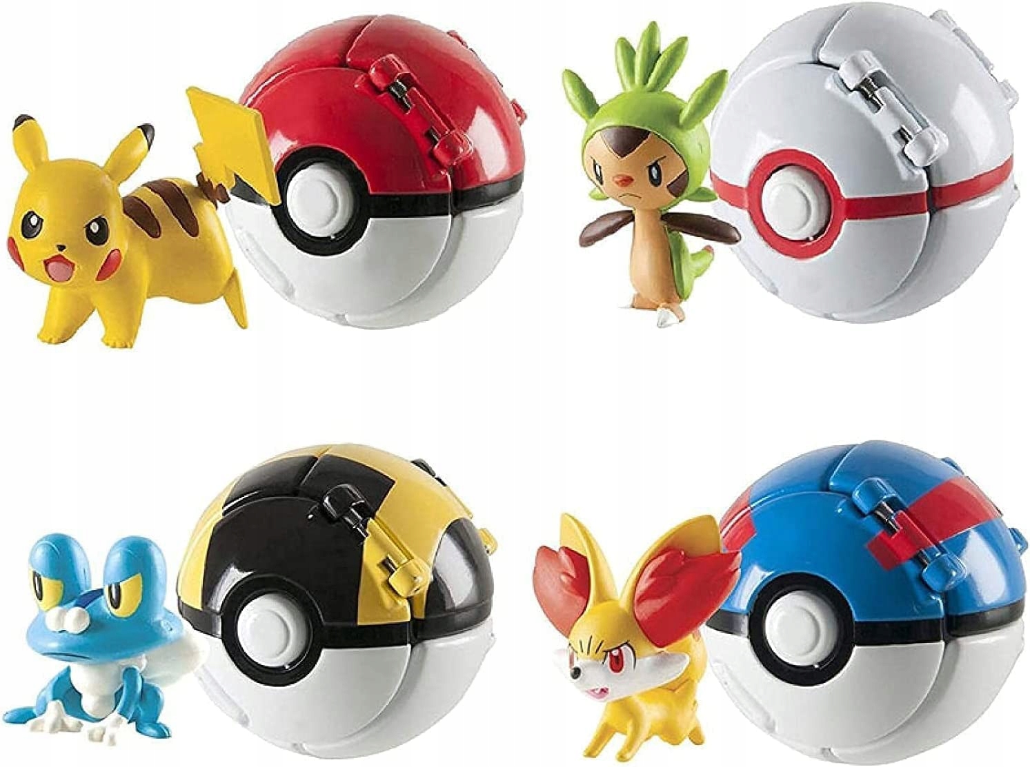 

4 szt. Poké Ball z figurami Pokémonów