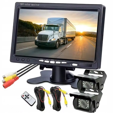 2 x Couvací Kamera Monitor 7 Palců Diody Ir 10M Bus Tir