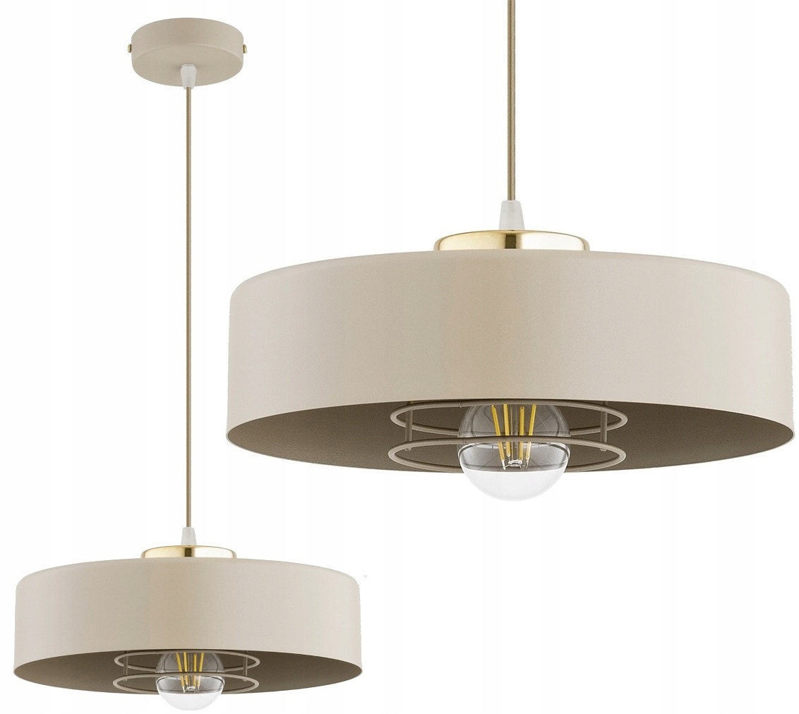 Lampa Wisząca Sufitowa Plafon Żyrandol Beżowa Ecru Loft Edison 30 cm