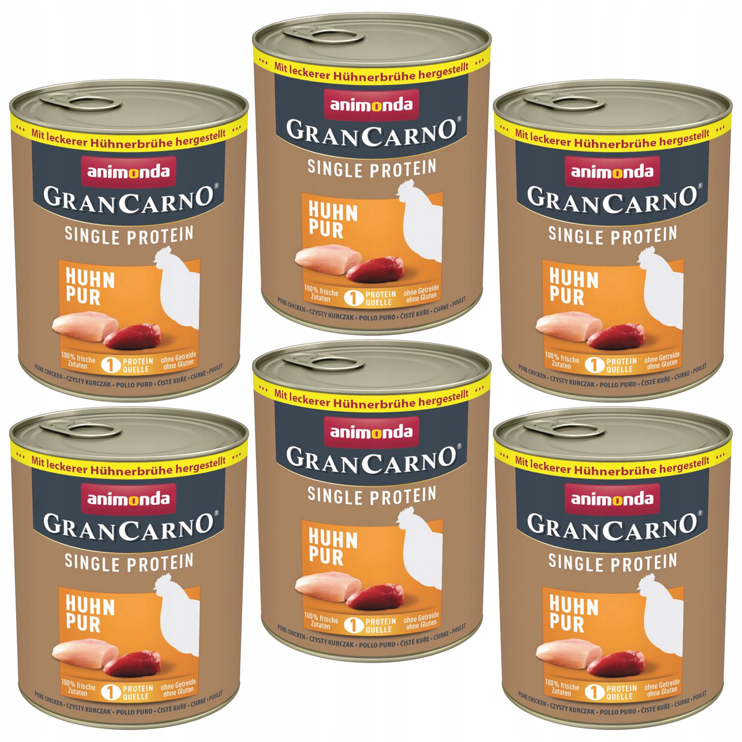 Levně Animonda GranCarno Single Protein Adult vlhké krmivo pro psy Kuře 6 x 800 g