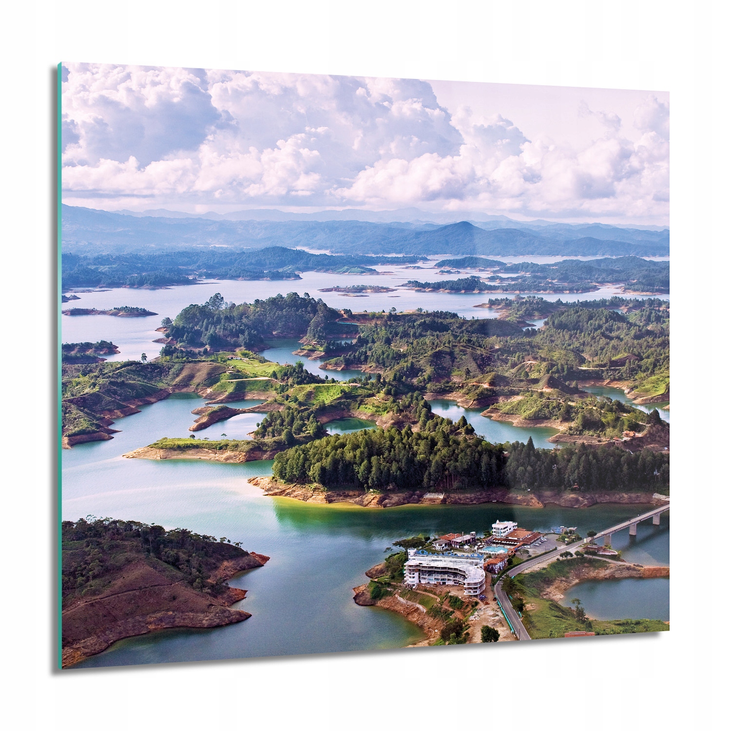 

Jezioro panorama Obraz szklany na ścianę 60x60