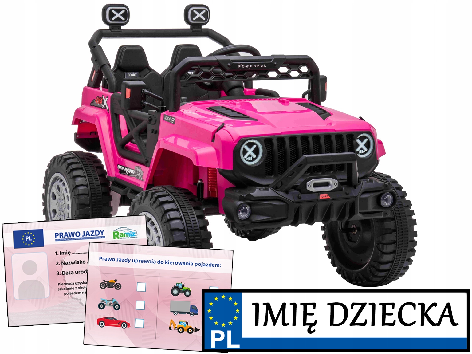 Samochód Na Akumulator dla dzieci Off Road Speed 4x4 mocny Jeep