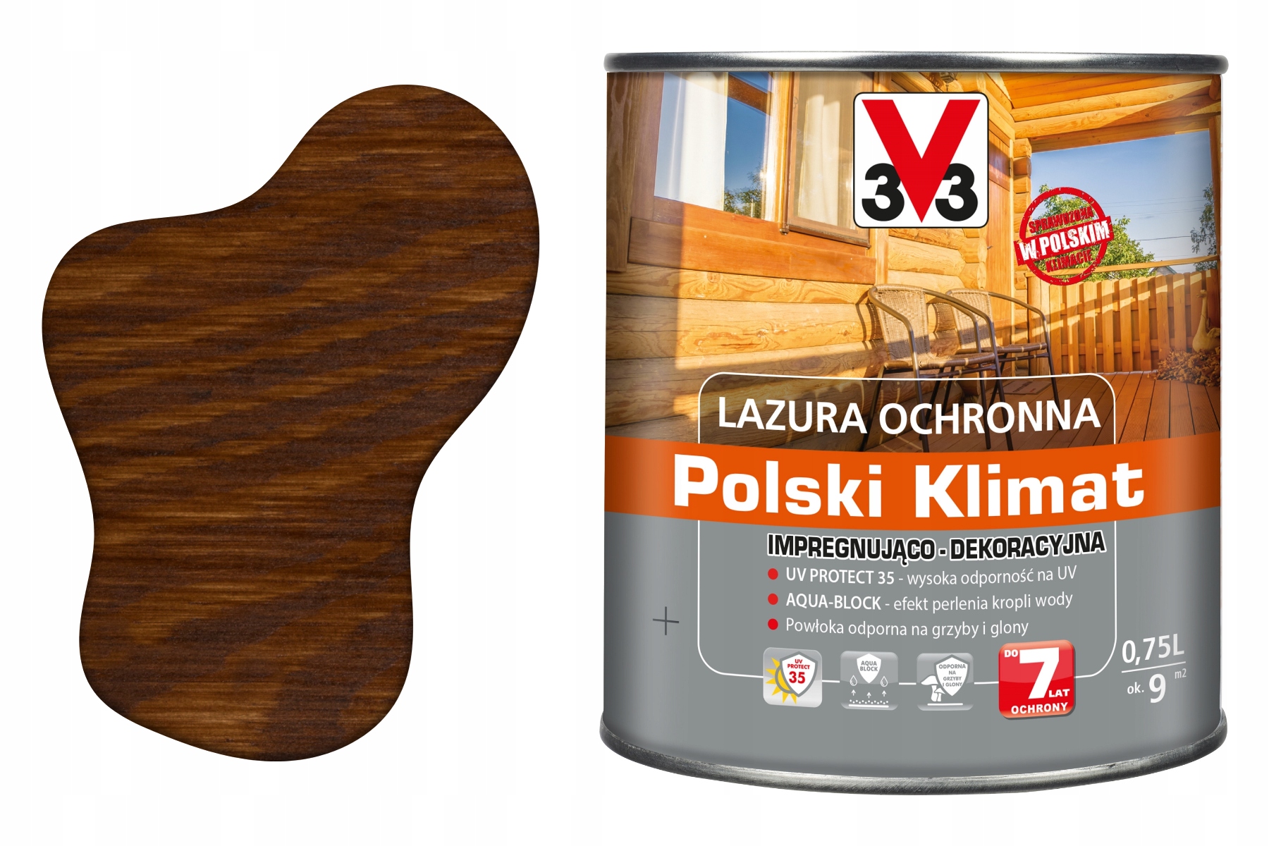 LAZURA OCHRONNA V33 POLSKI POLSKI KLIMAT 7 LAT DĄB ZŁOCISTY 0,75L