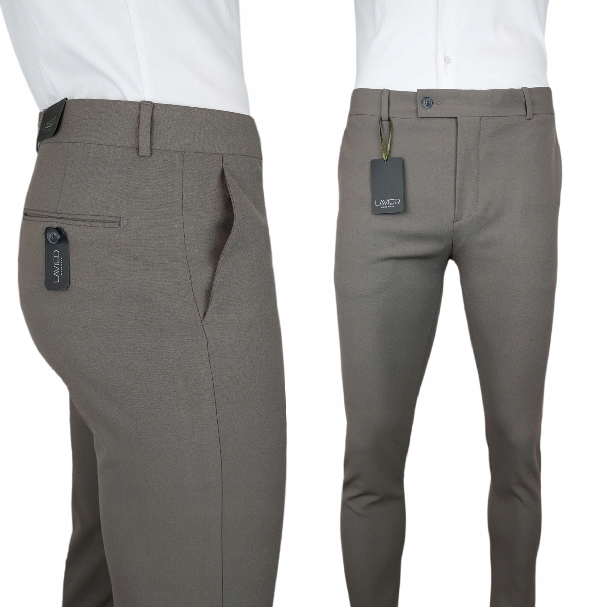 Pánské elegantní slim kalhoty k košili Lavier Wenge Bronz vel. 33