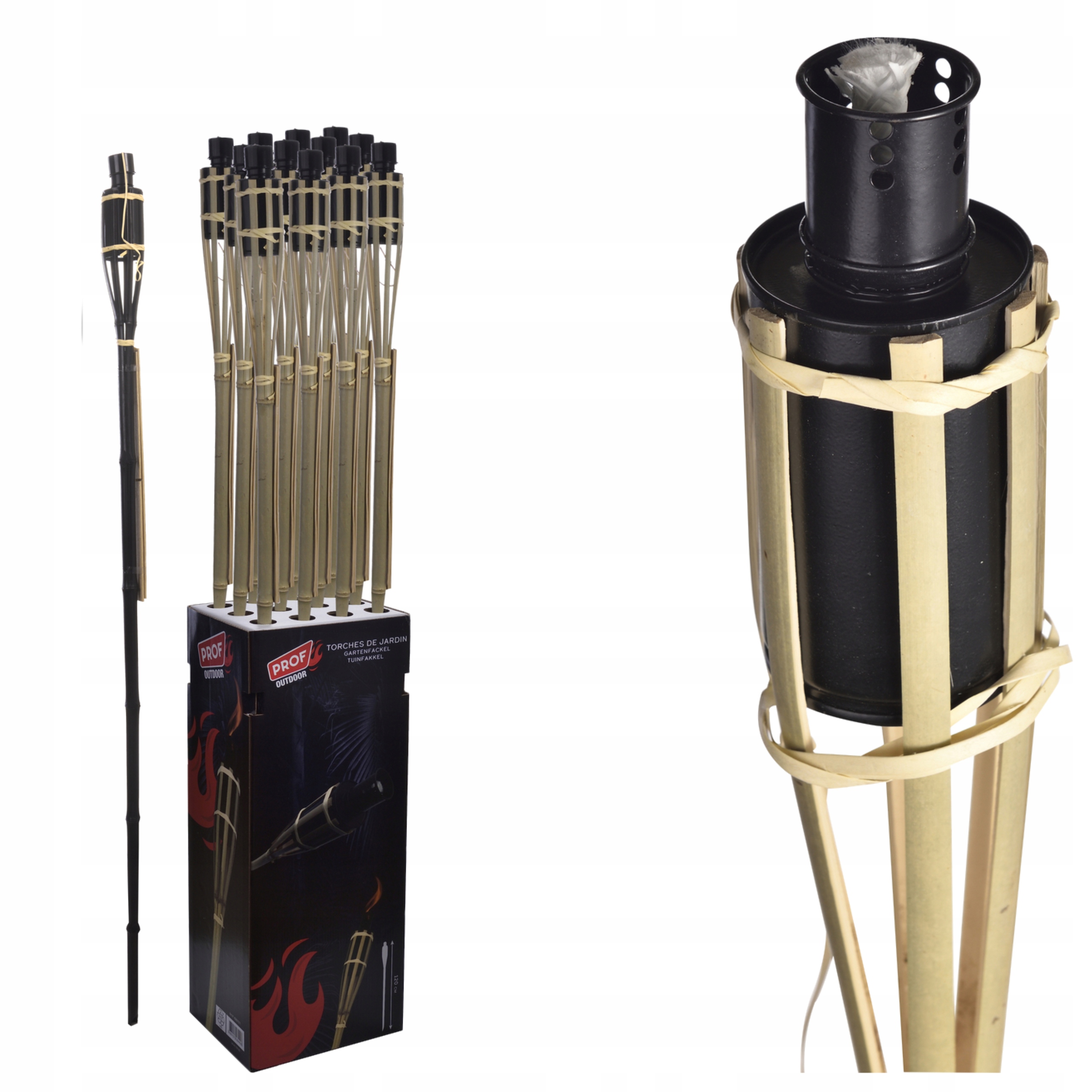 POCHODNIA BAMBUSOWA OGRODOWA 120cm POCHODNIE DO OGRODU OGNISKA IMPREZ PROF