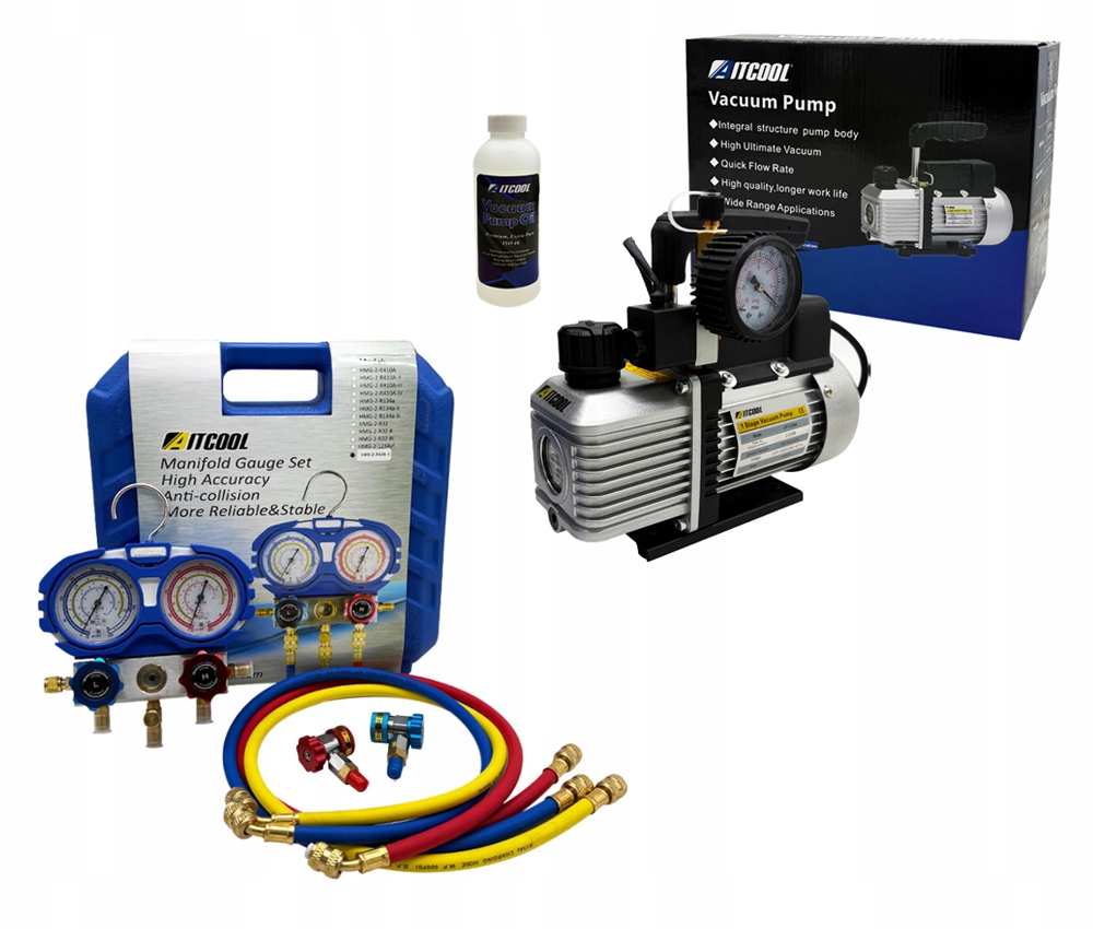 Sada pre klimatizáciu Aitcool VP120M-SG s manometrom manometre R134a