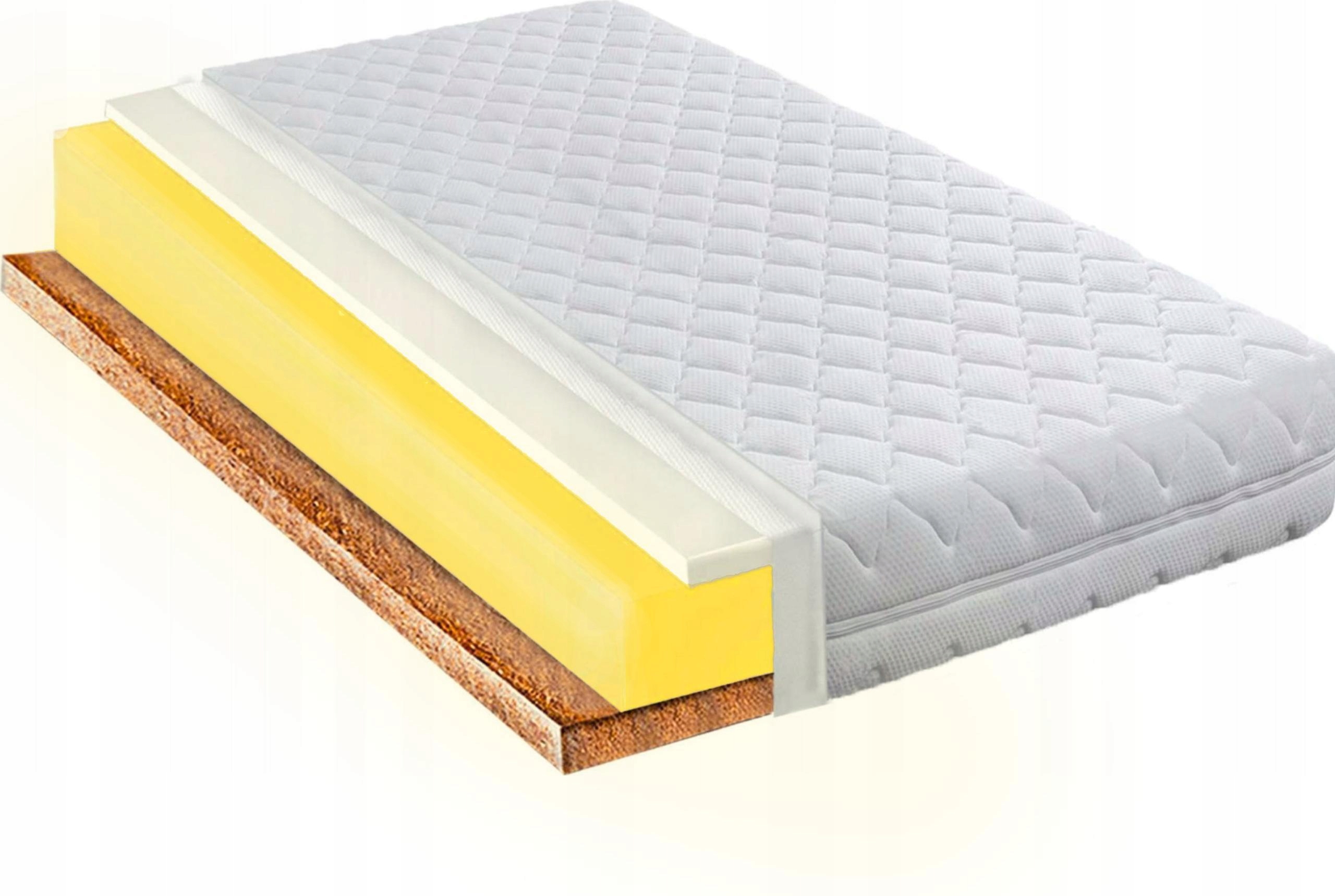 Materac piankowy 180x200 visco kokos hipoalergiczny 15cm h2 h3 usztywniony