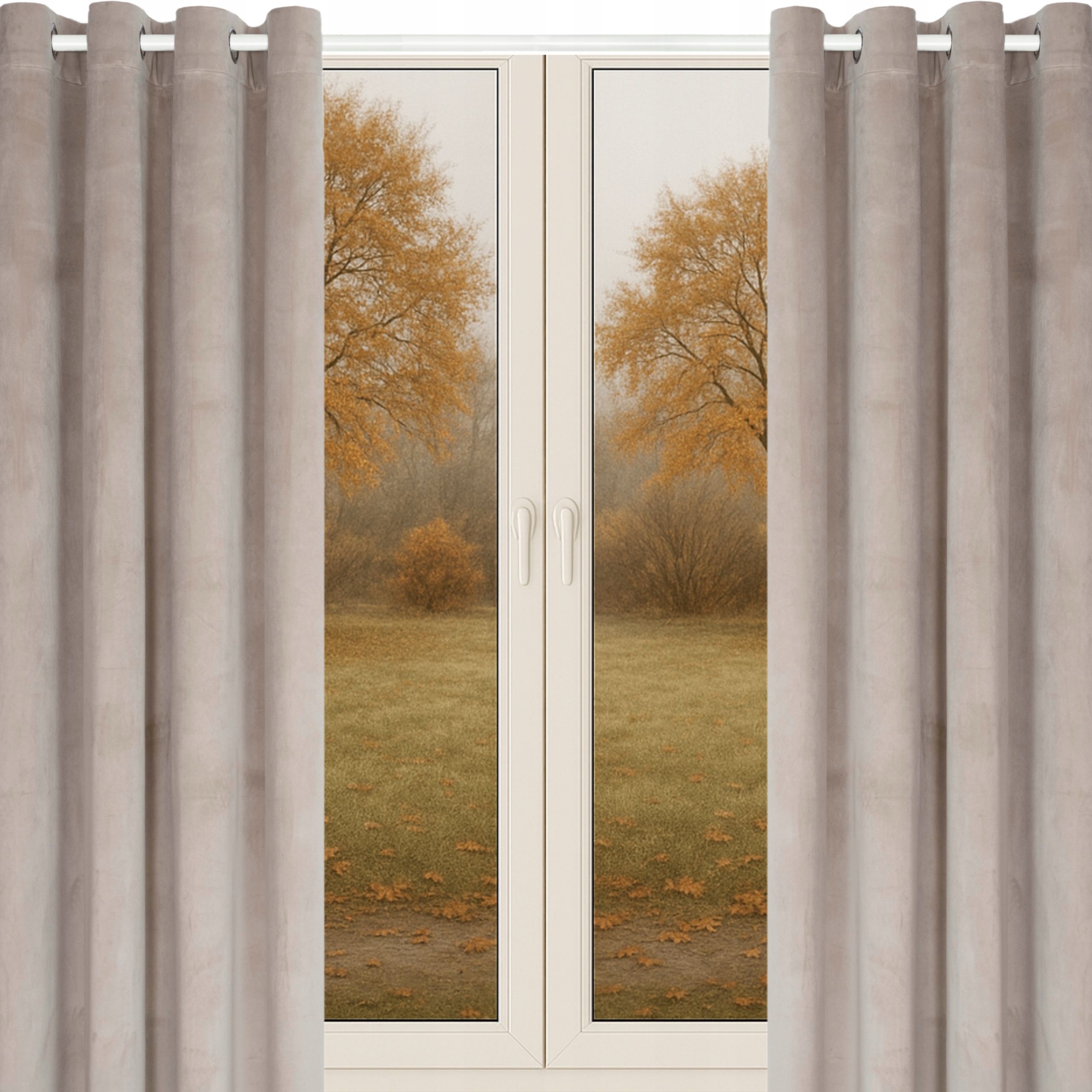 Velurové Záclony Na Průchodkách 140x260 Světle Béžová 2 Kusy Silný Velur