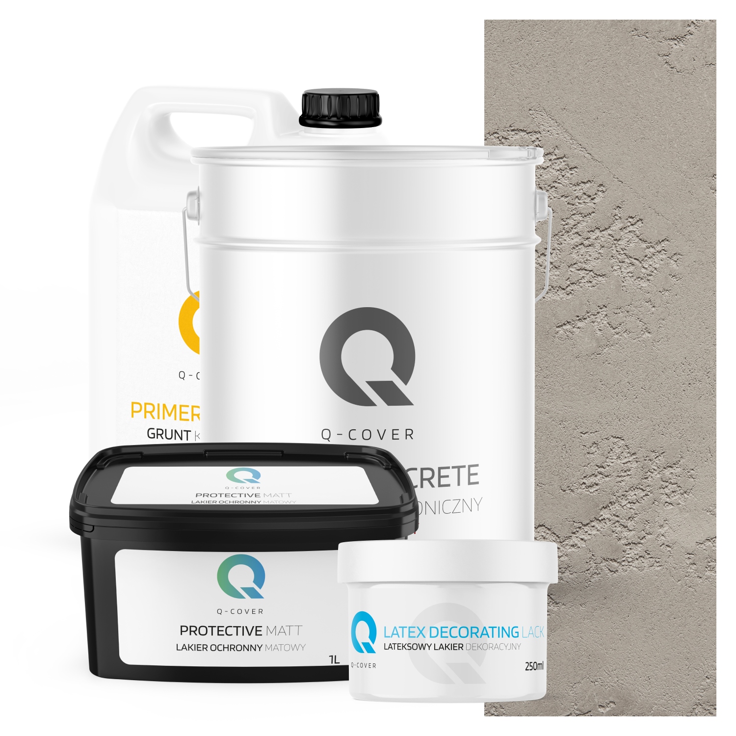 Vnitřní Architektonický Beton Set Šedý Světlý F264 Komplet Na 10 m2