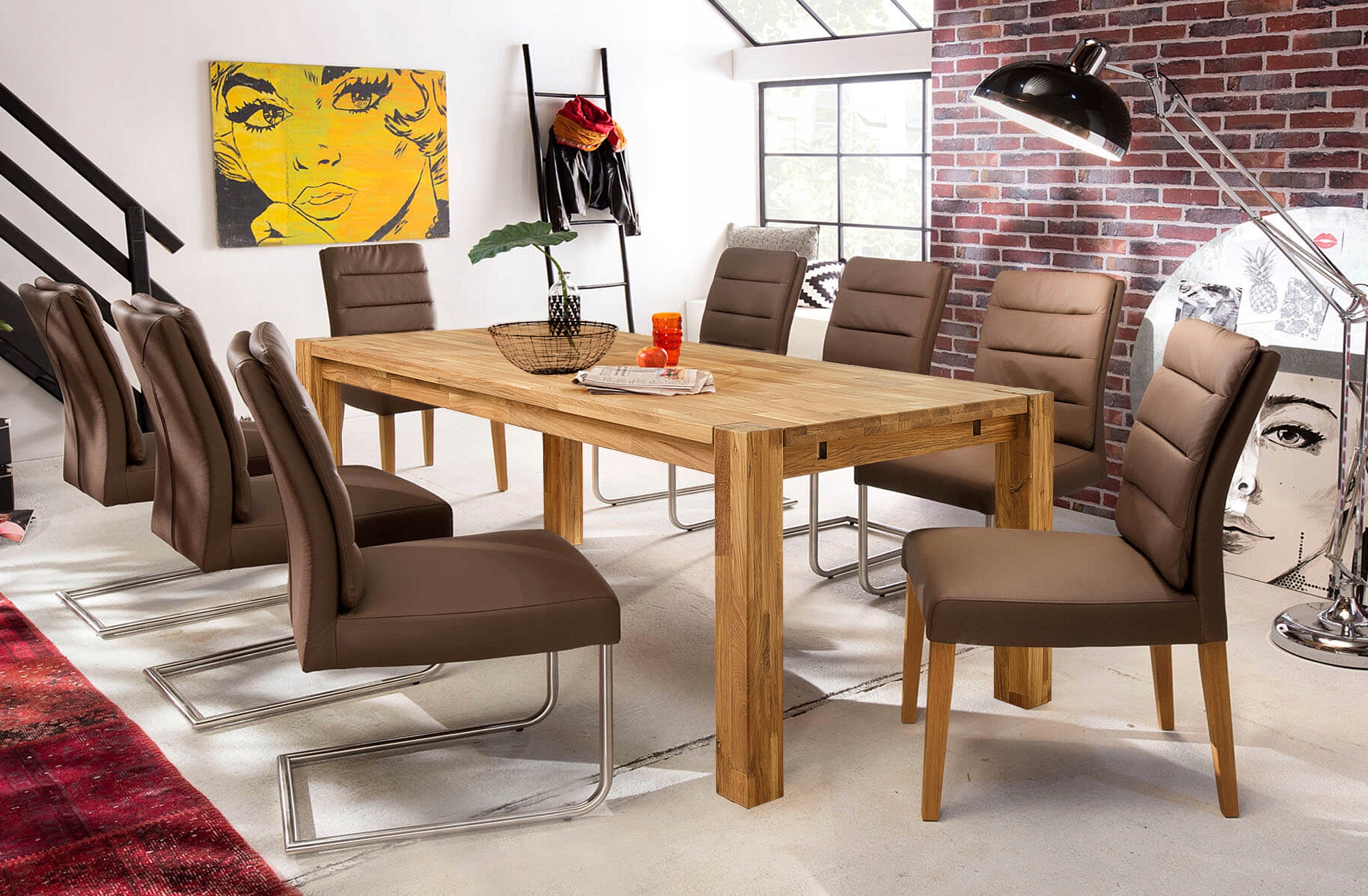 STÓŁ Z DĘBU MONTANA, Z DOKŁADKAMI 160(260)x90xh75 Kod producenta DT MONTANA+dok 160(260)x90xh75