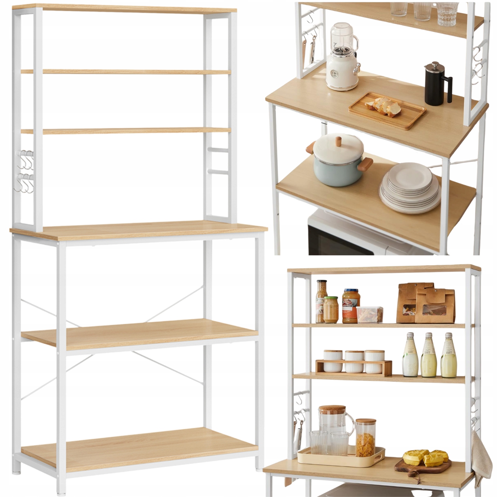 Skrinka Regál Kuchynská na mikrovlnku Expres Ostrov do kuchyne Dub Háčiky