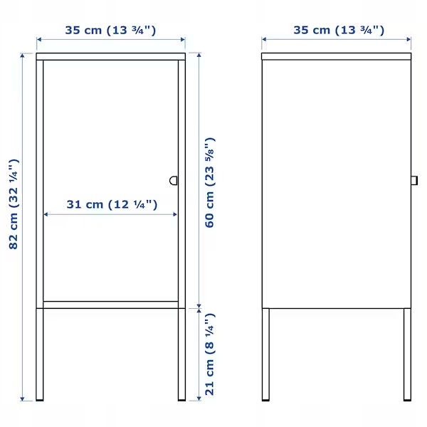 IKEA LIXHULT kovová skrinka antracit 35x60 cm Hĺbka nábytku 35 cm