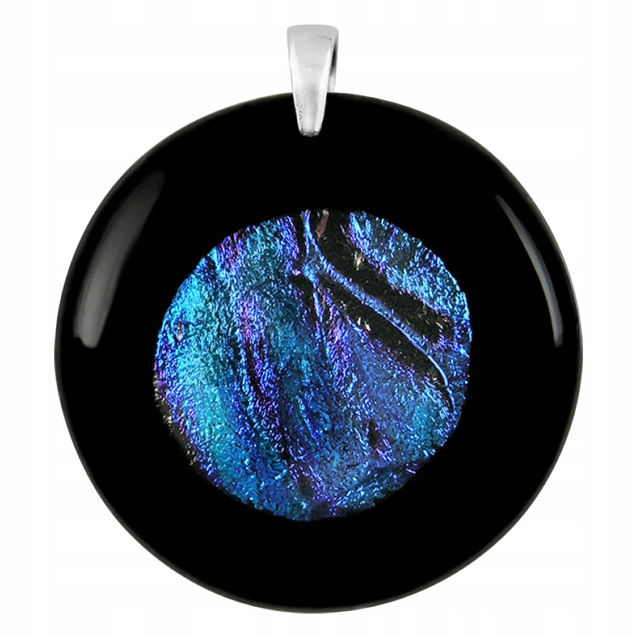 Dámský přívěsek Harf černé sklo murano kolečko