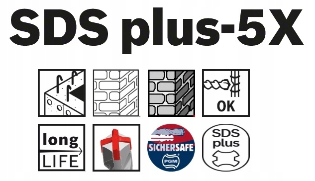 BOSCH WIERTŁO SDS PLUS-5X 4-OSTRZOWE 6.5x400/465 Marka Bosch